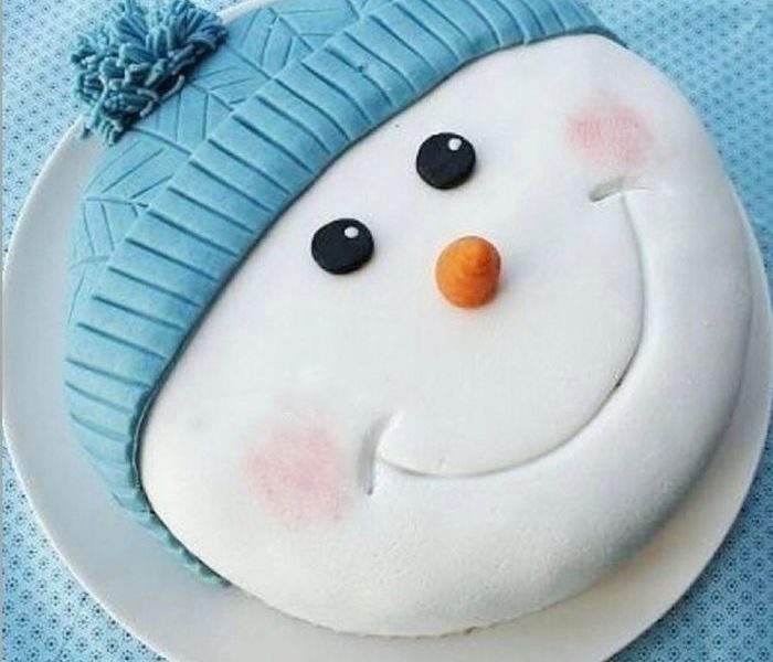 Новорічний торт для дітей "Сніговик"