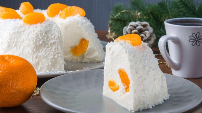 Торт з мандаринами без випічки — ніжний та легкий десерт на святковий стіл