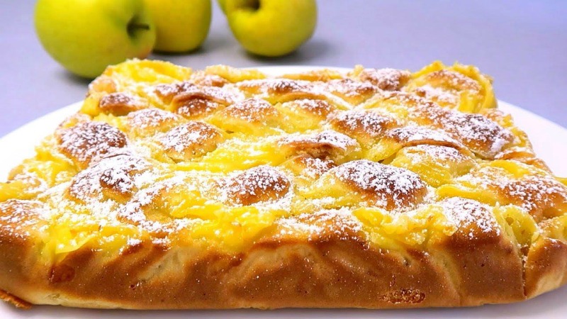Яблучний пиріг з заварним кремом. Смачніший за шарлотку